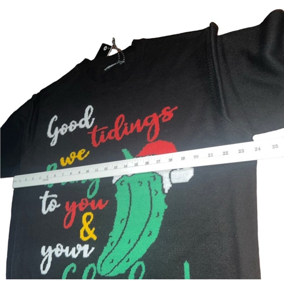 Threadbare Plus Christmas Gherkin Women's Knit Sweater In Black Size 14US - Picture 9 of 15